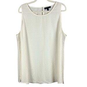 Lane Bryant Cream Sleeveless Blouse with Elegant Design Size 22